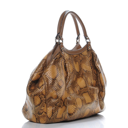 Gucci Python Large Sukey Tote Brown 3 of 7