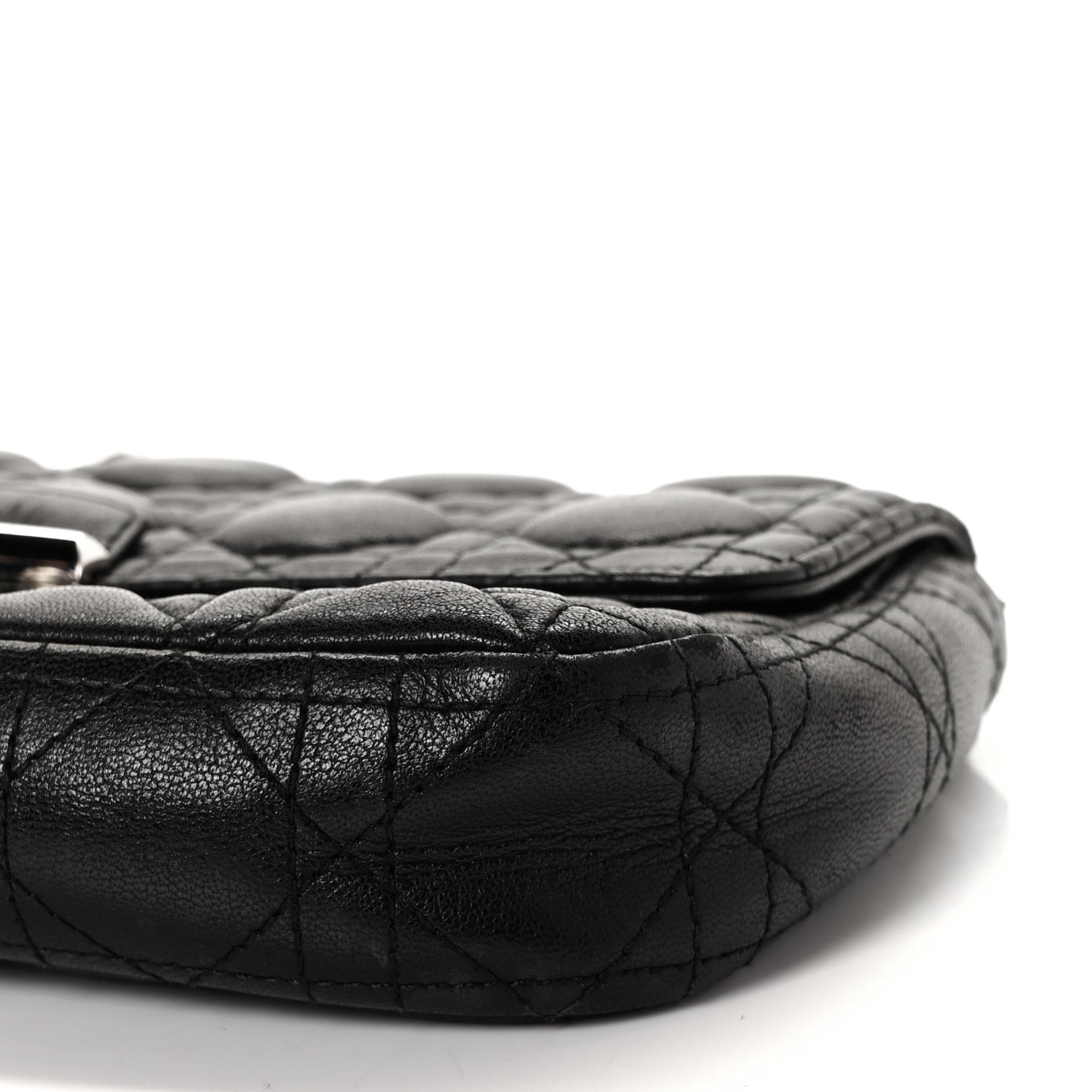 Lambskin Cannage Miss Dior Promenade Pouch Black