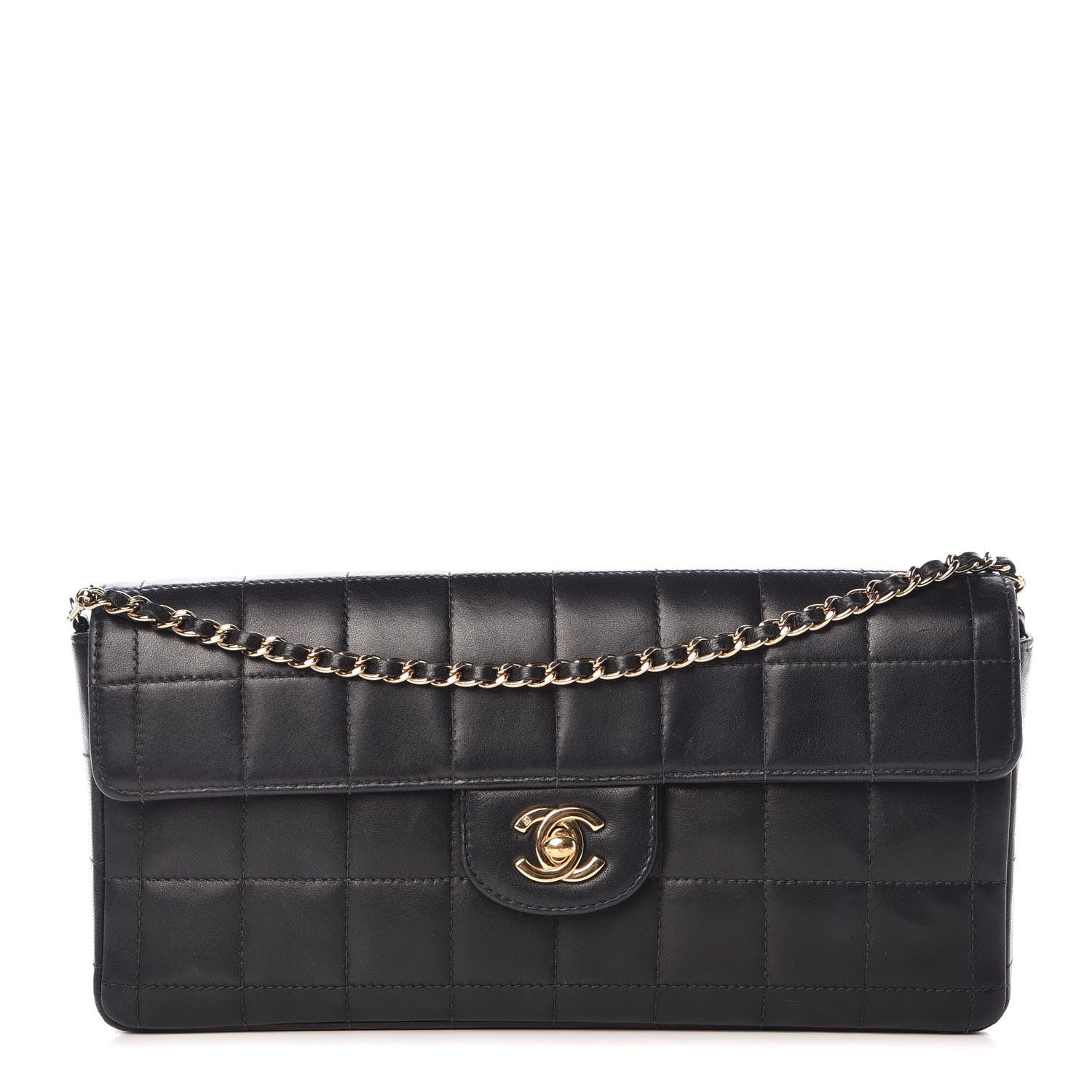 Chanel Lambskin East West Chocolate Bar Flap Black 1 of 8