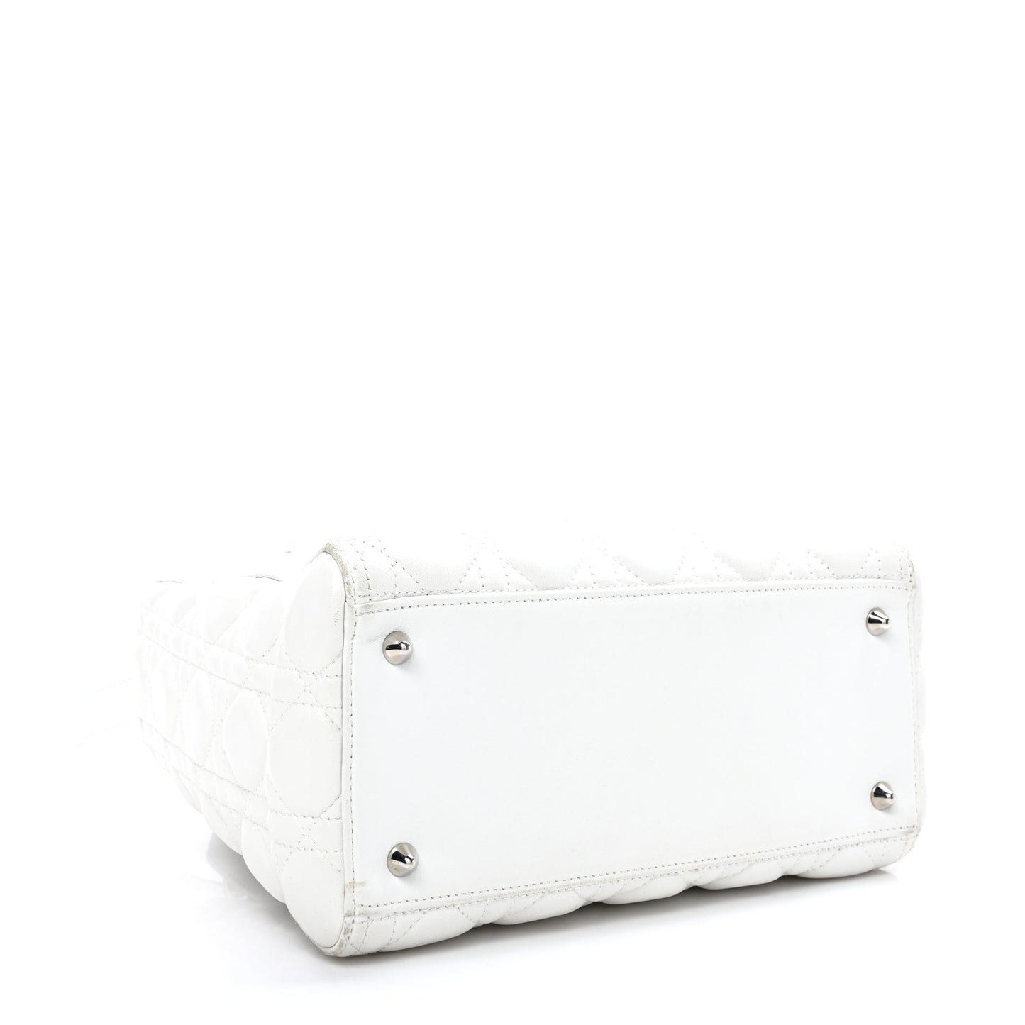 Lambskin Cannage Medium Lady Dior White