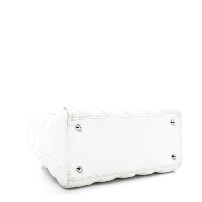 Christian Dior Lambskin Cannage Medium Lady Dior White 4 of 12
