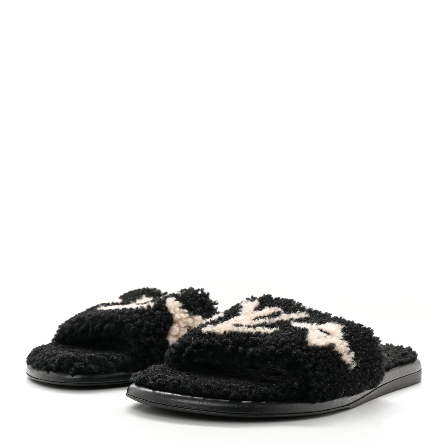 Louis Vuitton Shearling Magnetic Flat Mule 41 Black 3 of 8