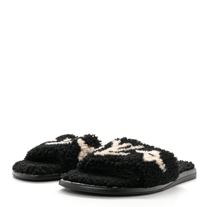 Louis Vuitton Shearling Magnetic Flat Mule 41 Black 3 of 8
