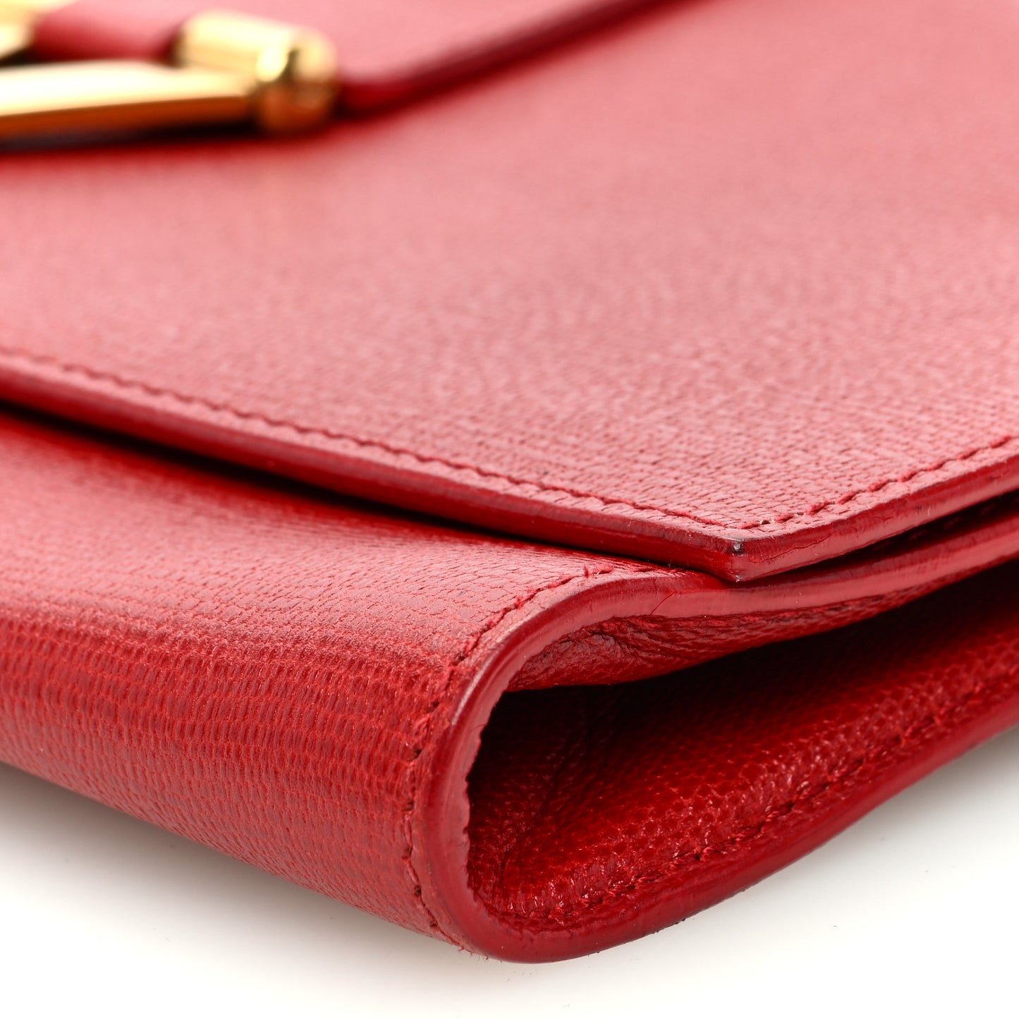 Textured Calfskin Classic Y Ligne Clutch Red