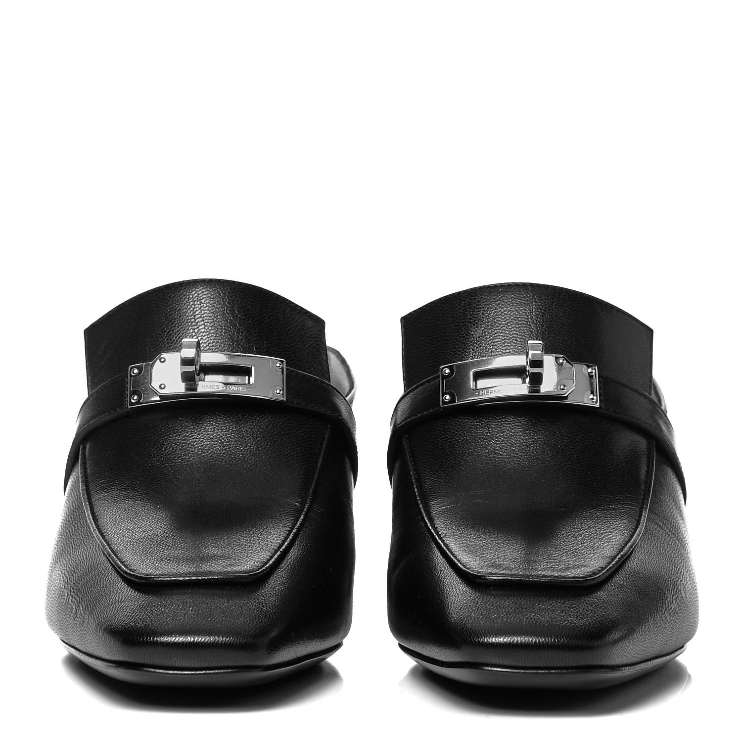 Hermes Goatskin Blossom Mules 36 Black 2 of 9