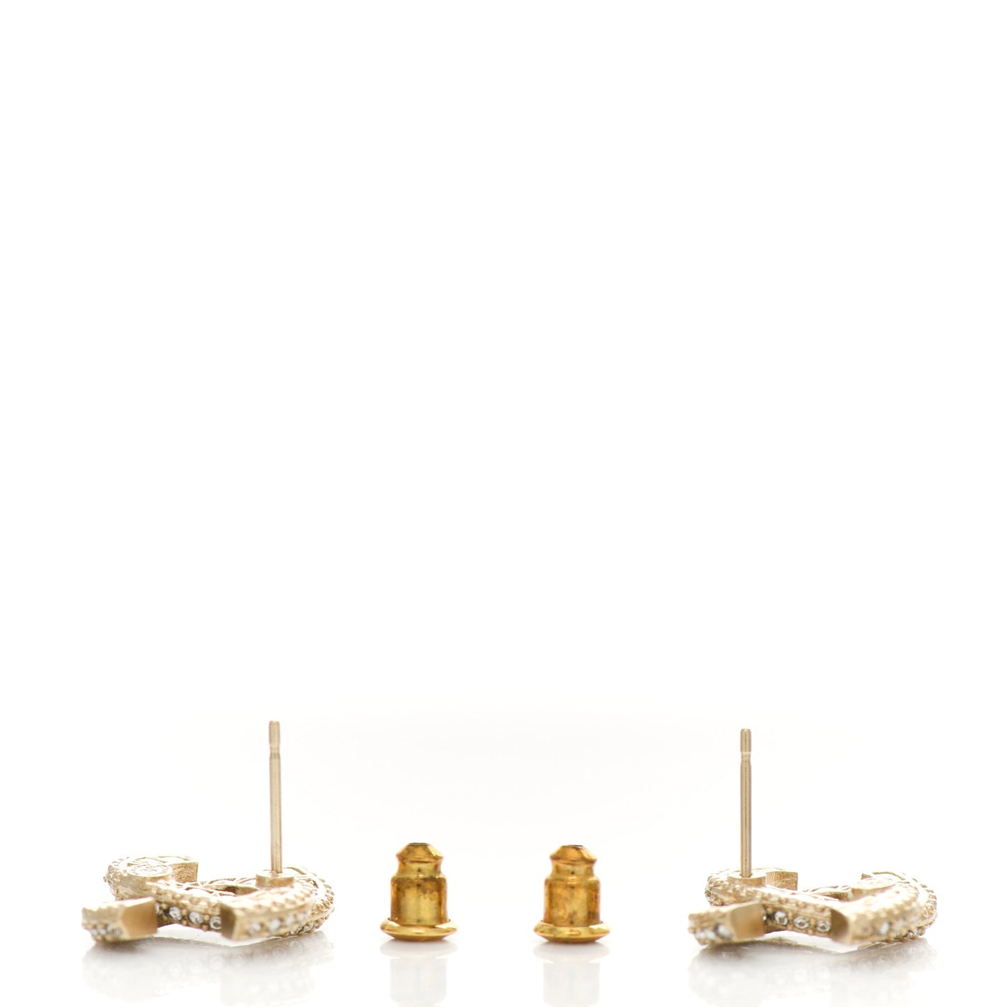 Crystal Timeless CC Earrings Light Gold