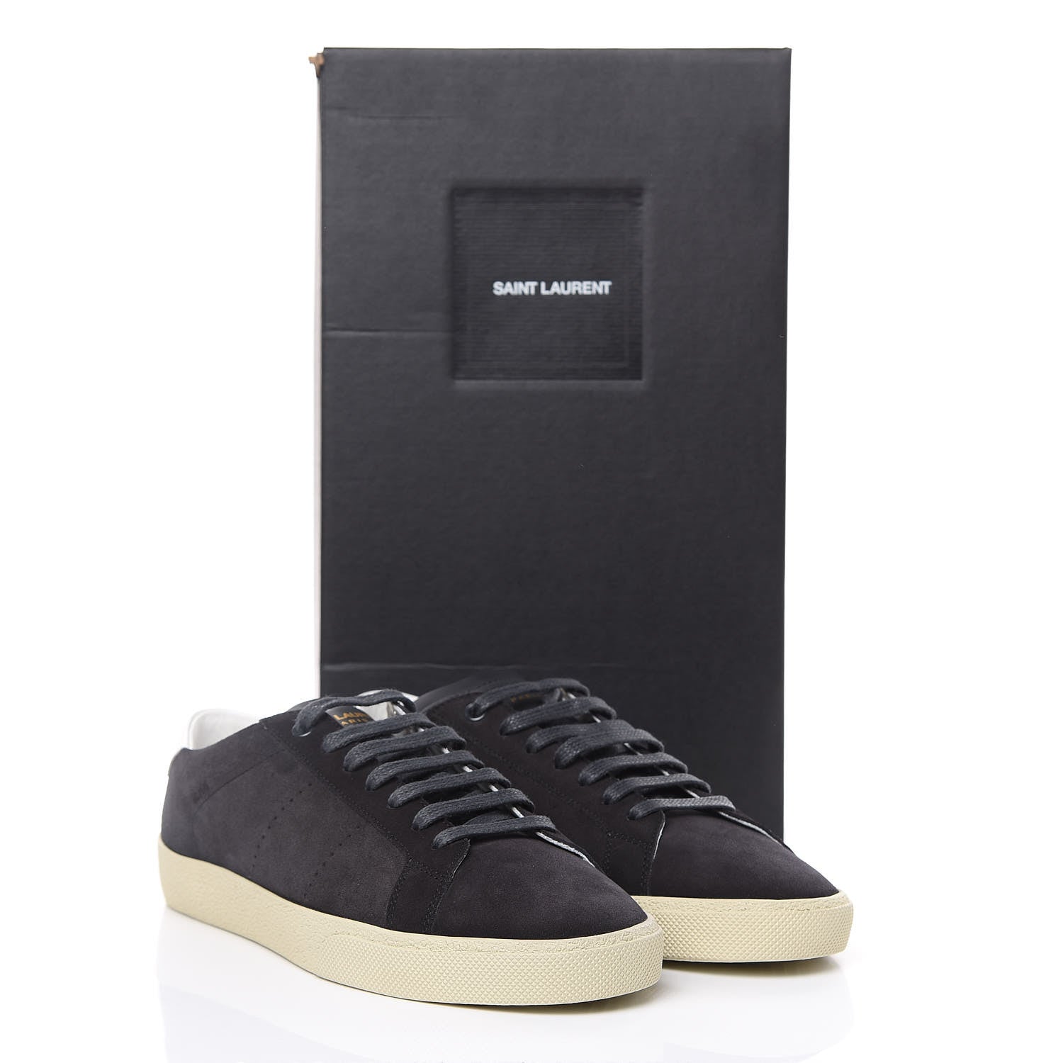 Saint Laurent Suede Mens Soho Court Classic Sneakers 40 Black Anthracite 9 of 9