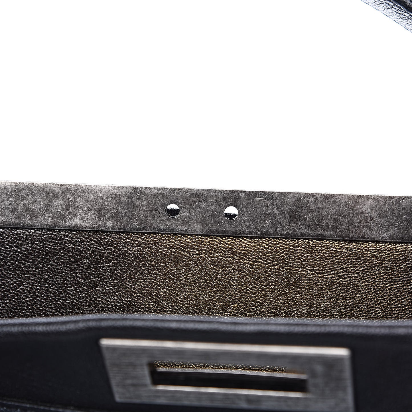 Goatskin Large Peekaboo Iconic Satchel Black