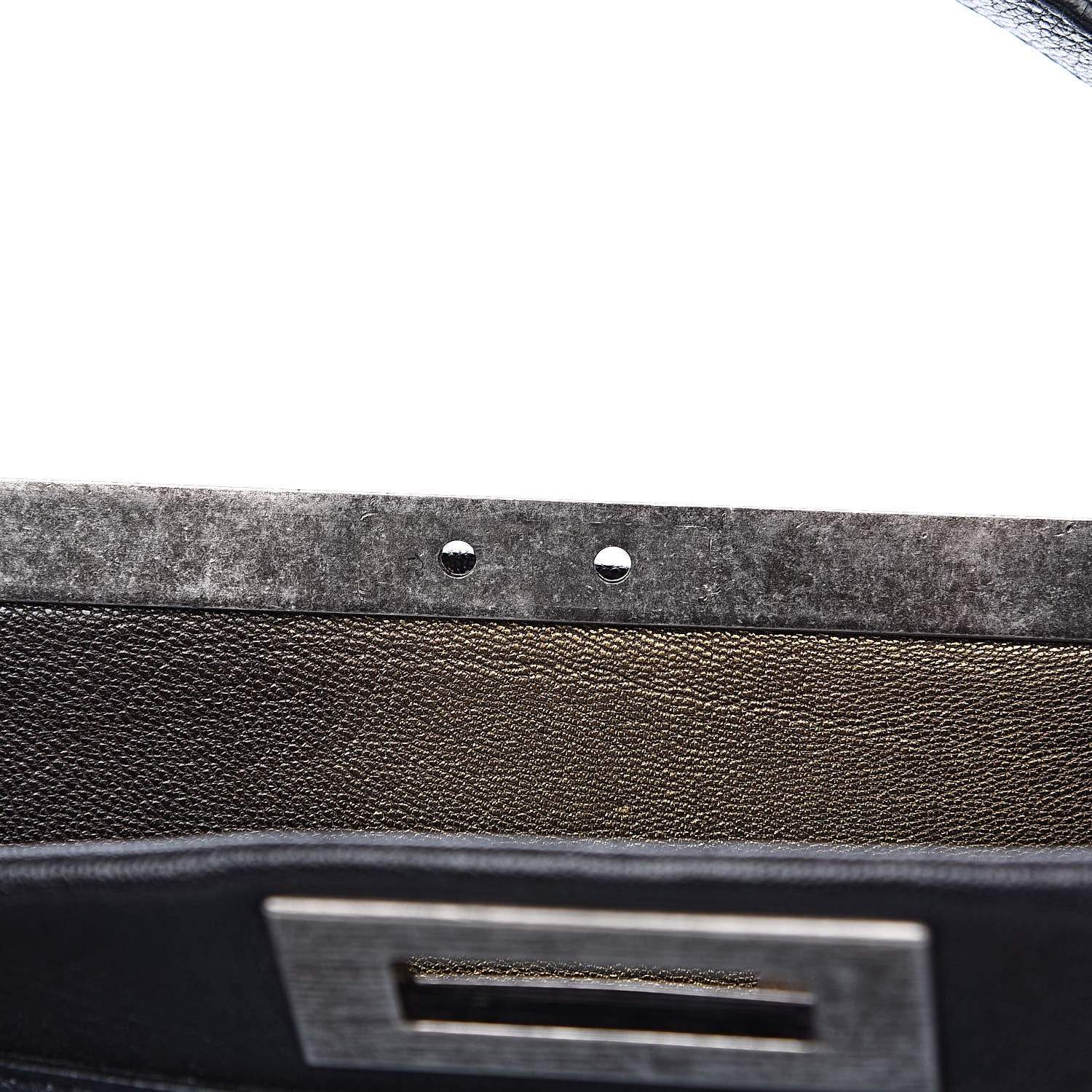 Fendi Goatskin Large Peekaboo Iconic Satchel Black 10 of 15