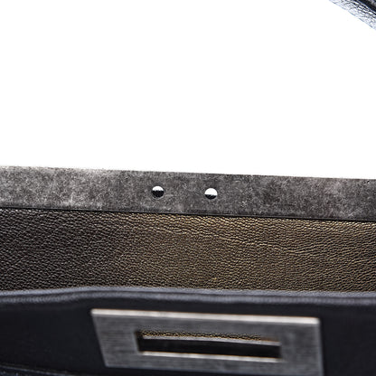 Fendi Goatskin Large Peekaboo Iconic Satchel Black 10 of 15