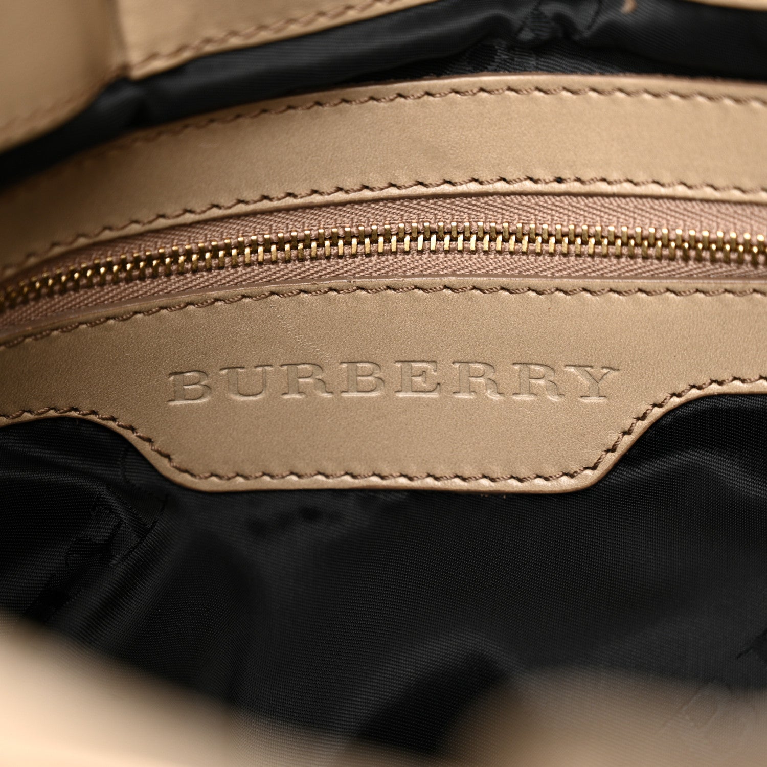 Burberry Lambskin Whipstitch Medium Tote Beige 6 of 18