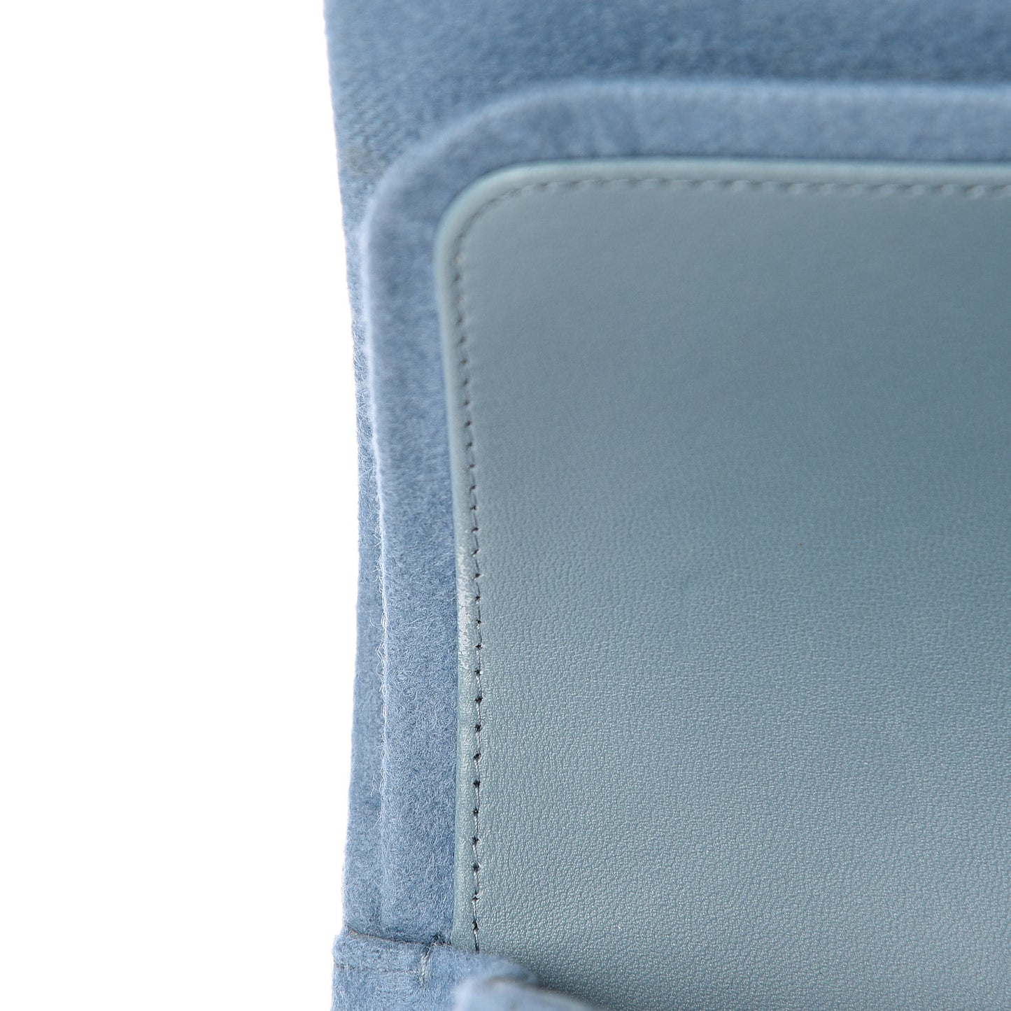 Felt Flower Embroidered Medium Double Flap Blue Multicolor