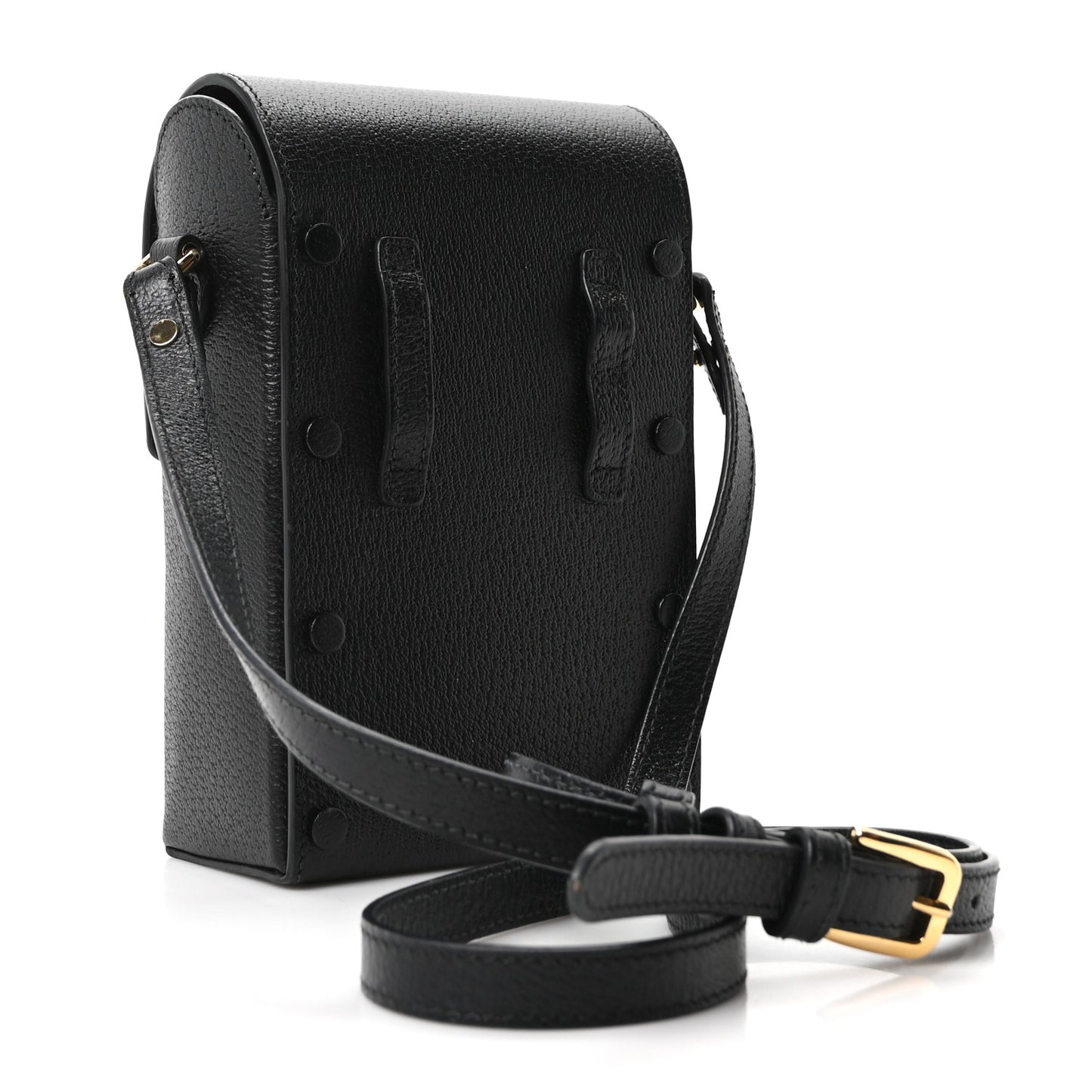 Dollar Calfskin Vertical Horsebit 1955 Crossbody Bag Black