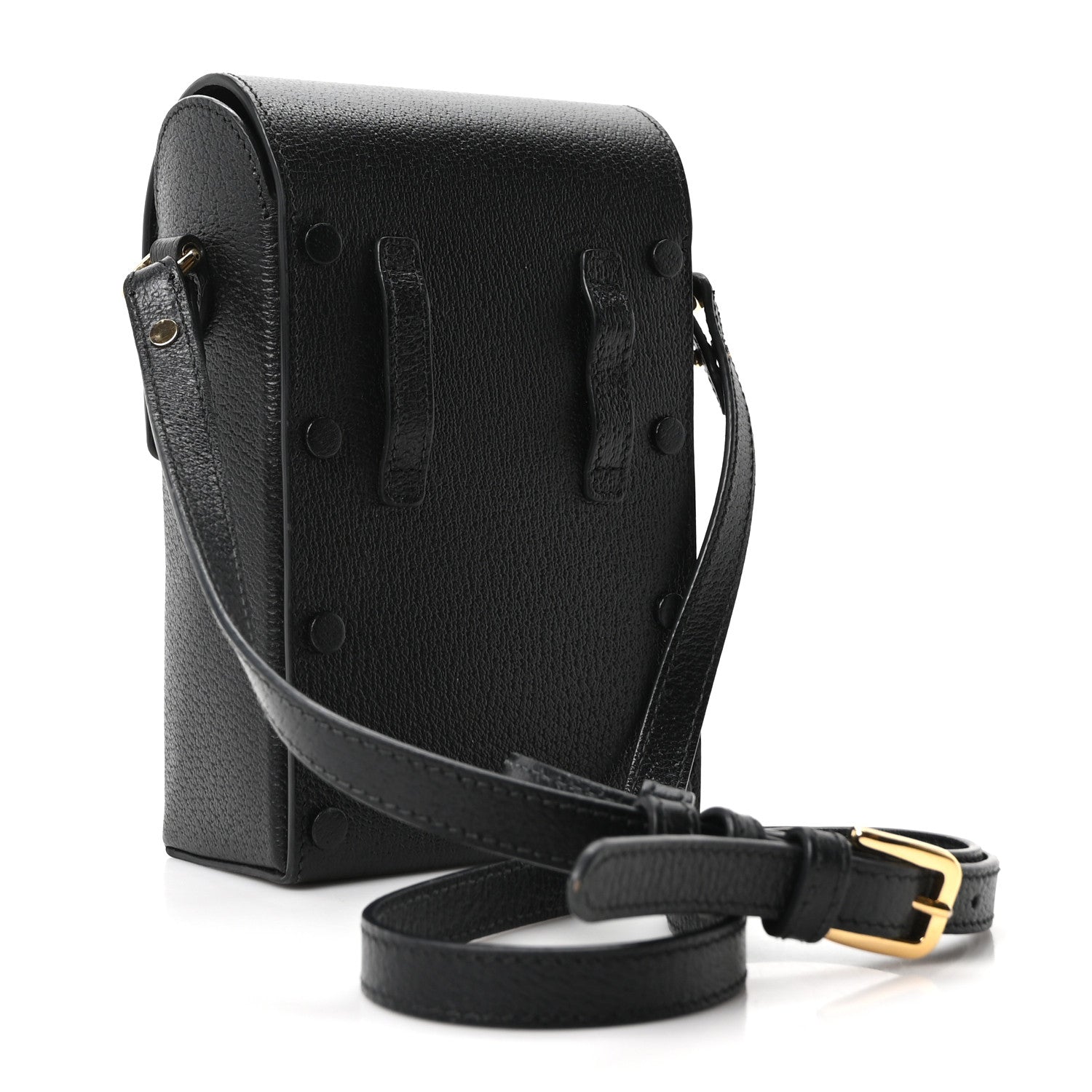 Gucci Dollar Calfskin Vertical Horsebit 1955 Crossbody Bag Black 5 of 17