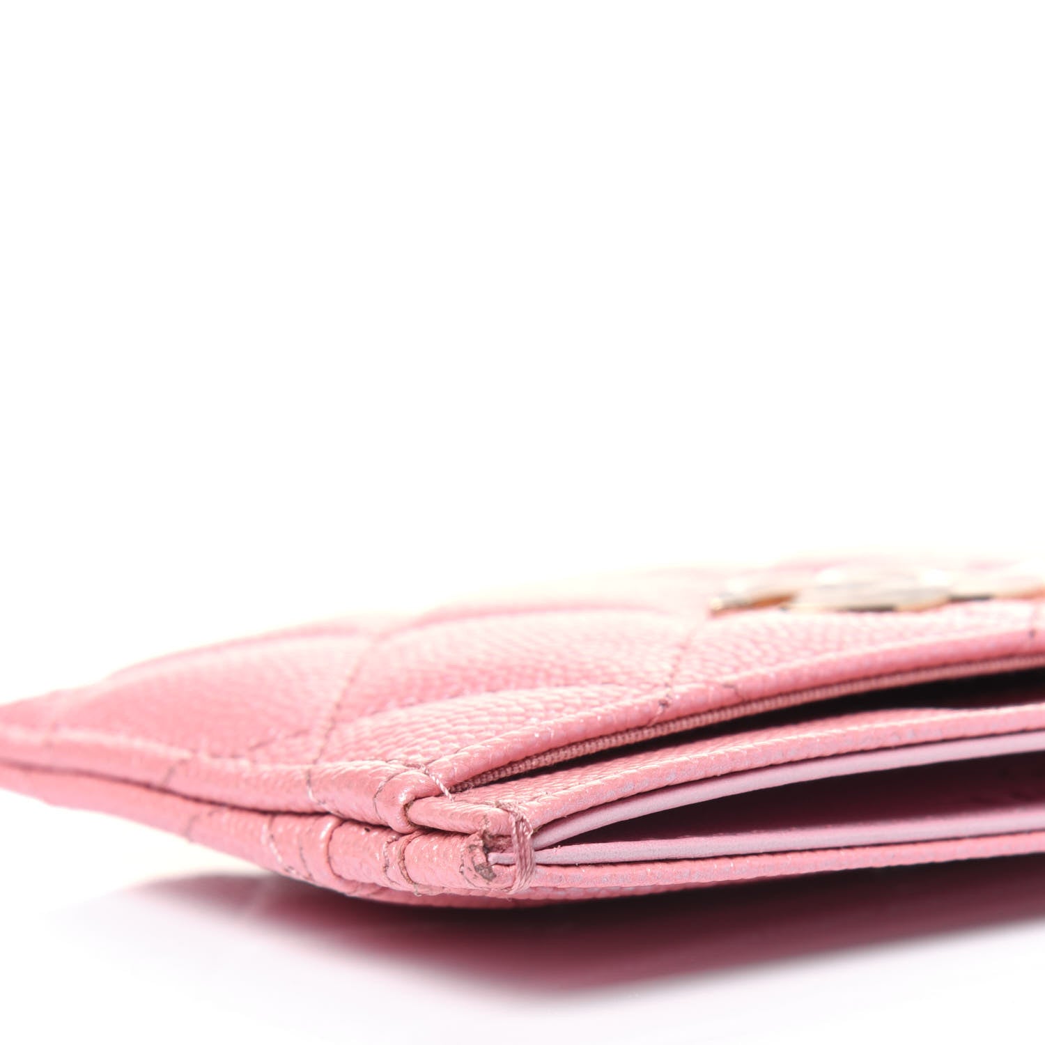 Chanel Iridescent Caviar Quilted Card Holder Rose Pink 11 of 14
