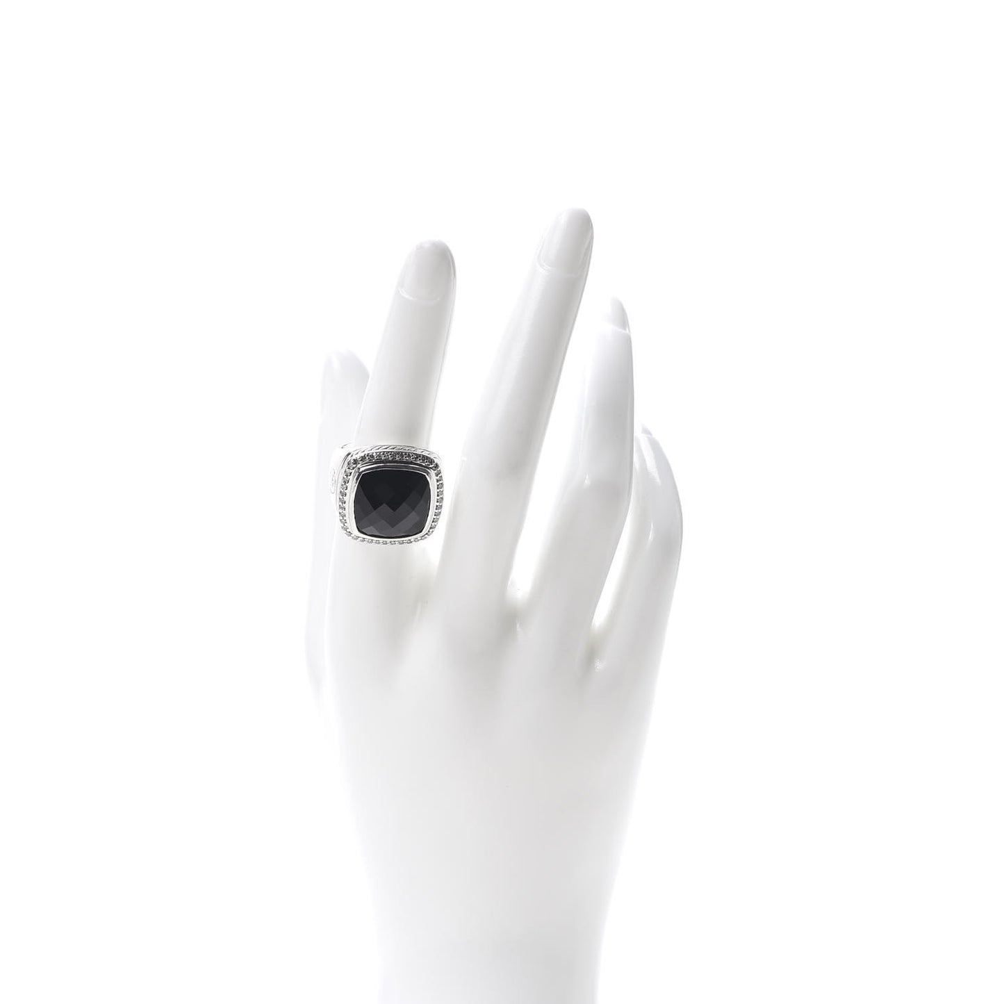 Sterling Silver Diamond Black Onyx 14mm Albion Statement Ring 54 7