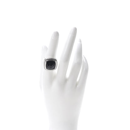 David Yurman Sterling Silver Diamond Black Onyx 14mm Albion Statement Ring 54 7 2 of 5