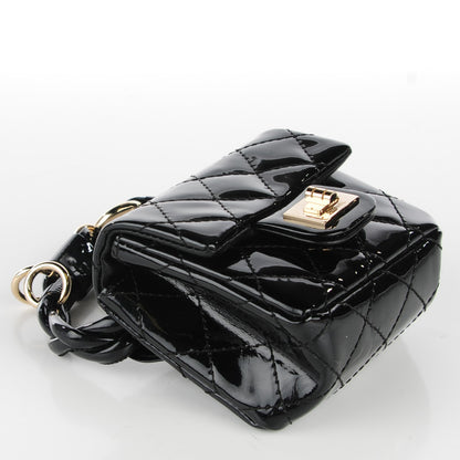 Chanel Patent Quilted 2.55 Ankle Wrist Bag Black 4 of 7
