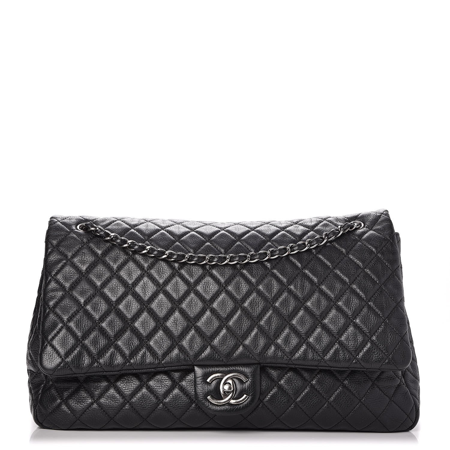 Chanel Calfskin Quilted XXL Travel Flap Bag Black 1 of 7
