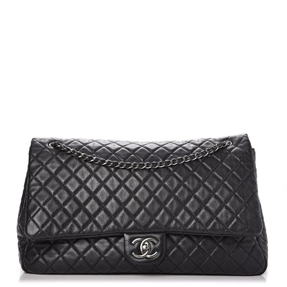 Chanel Calfskin Quilted XXL Travel Flap Bag Black 1 of 7