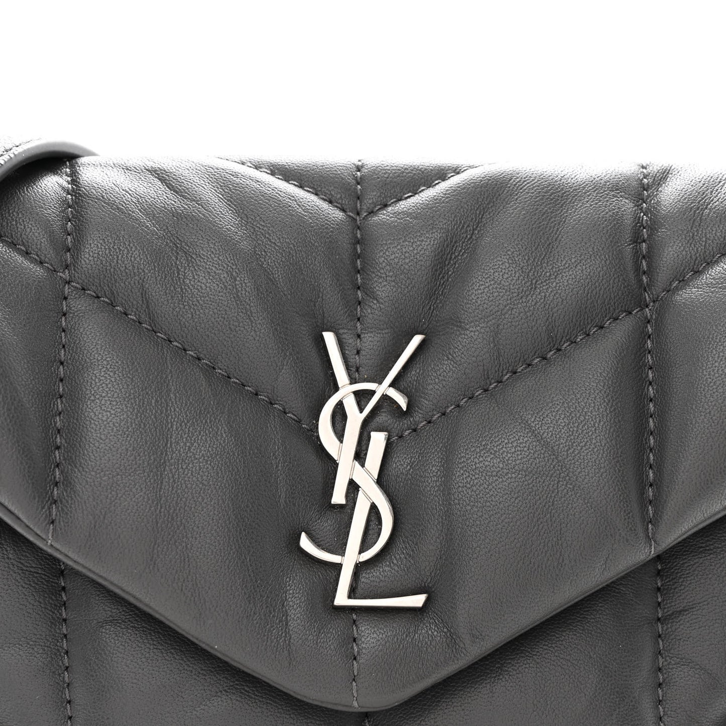 Lambskin Quilted Toy Loulou Puffer Monogram Chain Satchel Storm