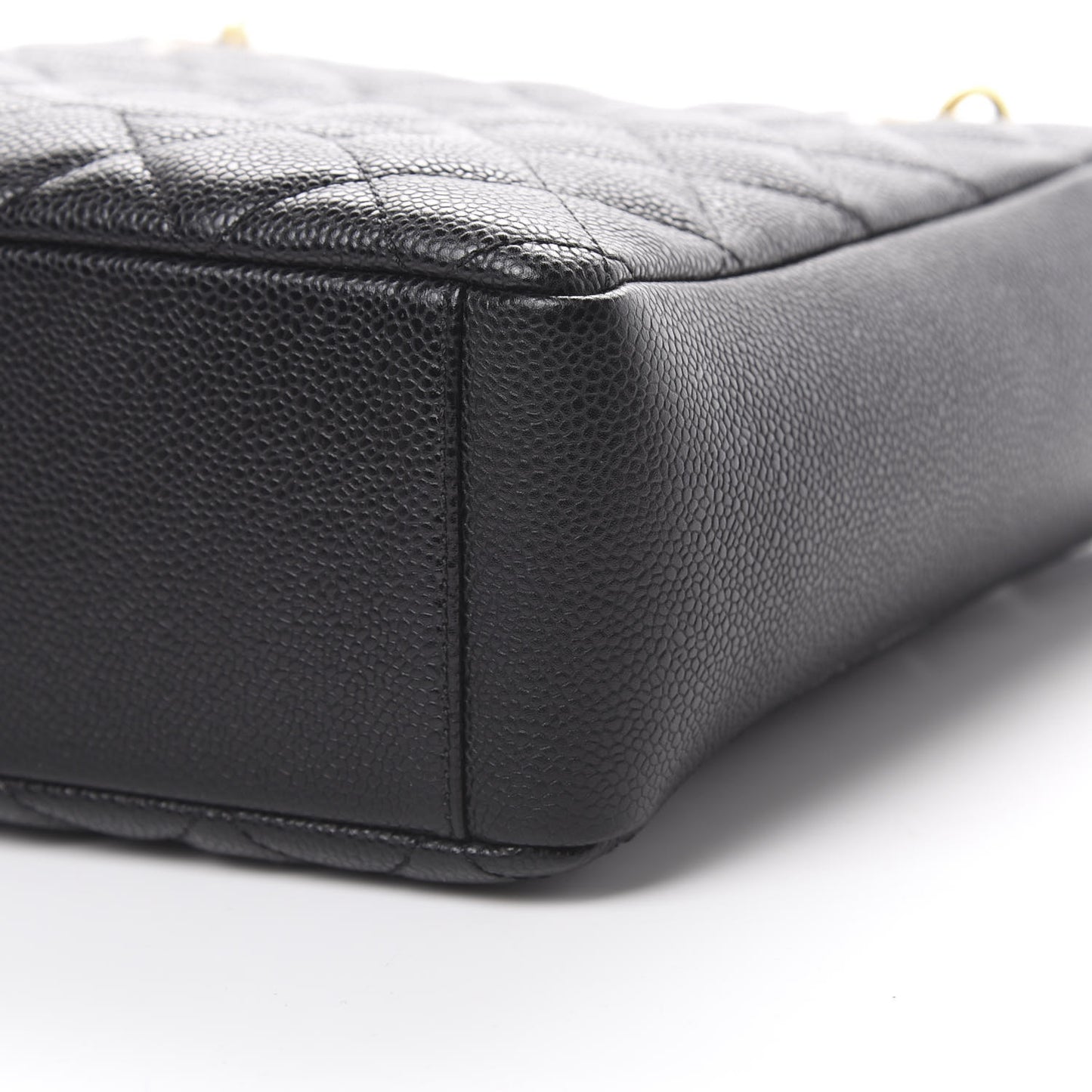 Caviar Quilted Petit Shopping Tote PST Black