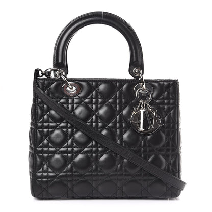Christian Dior Lambskin Cannage Medium Lady Dior Black 1 of 8
