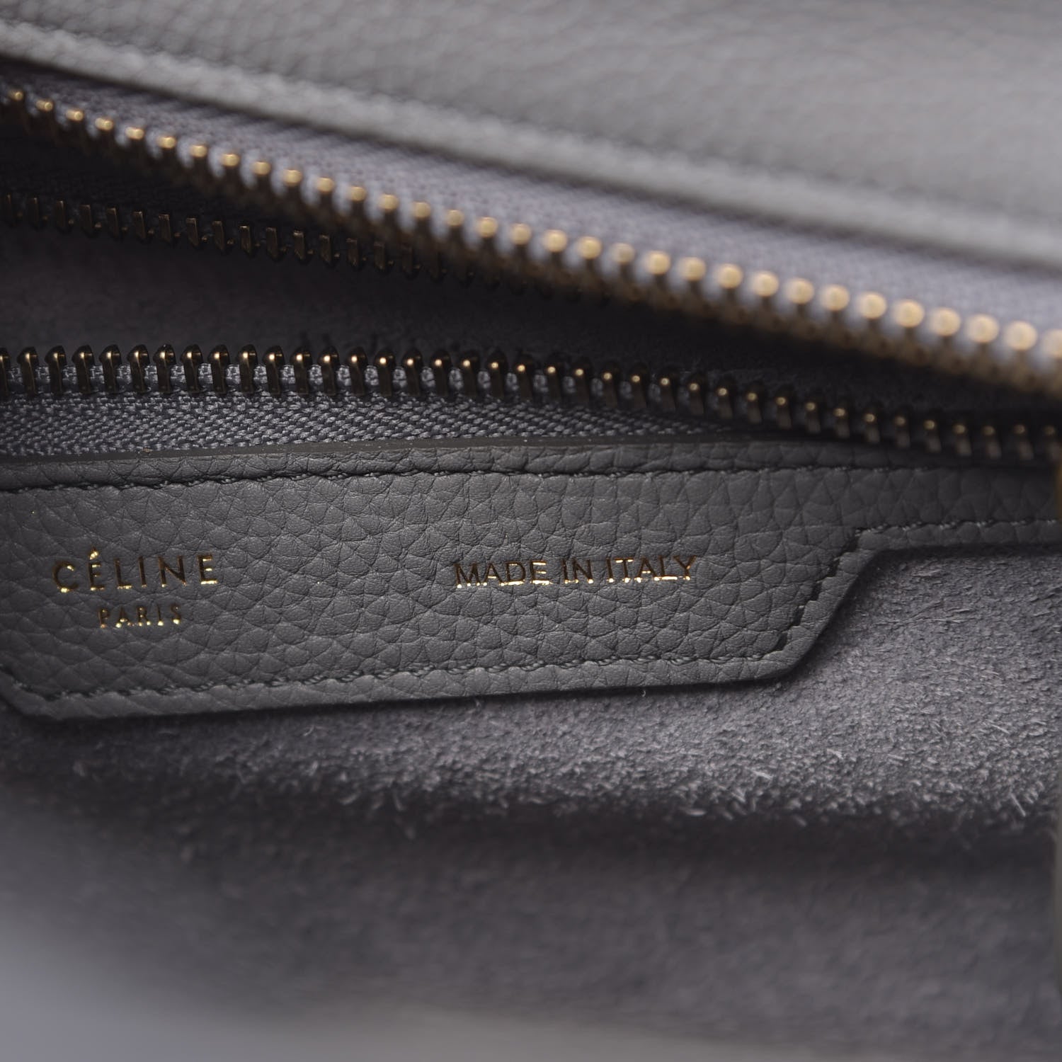 Celine Baby Drummed Calfskin Micro Luggage Kohl 6 of 10
