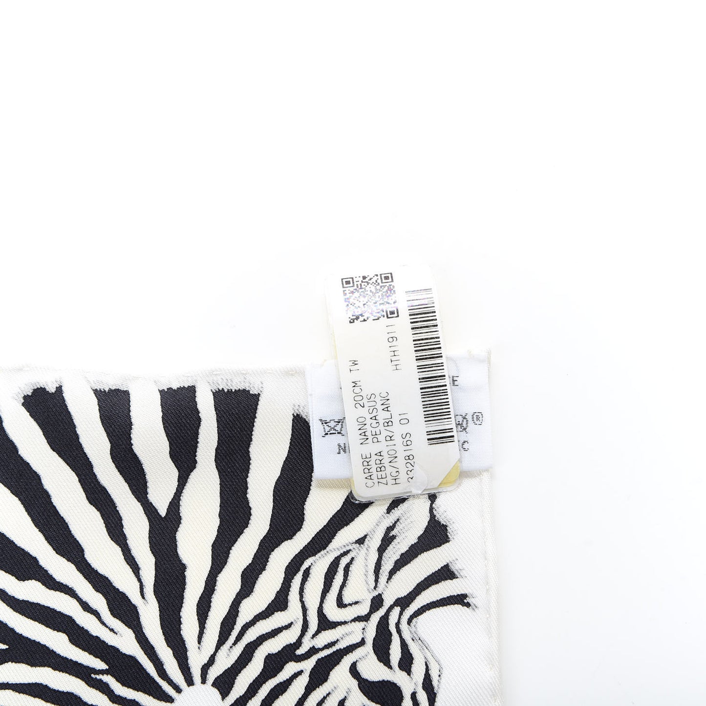 Silk Zebra Pegasus Nano Scarf 20 Black White