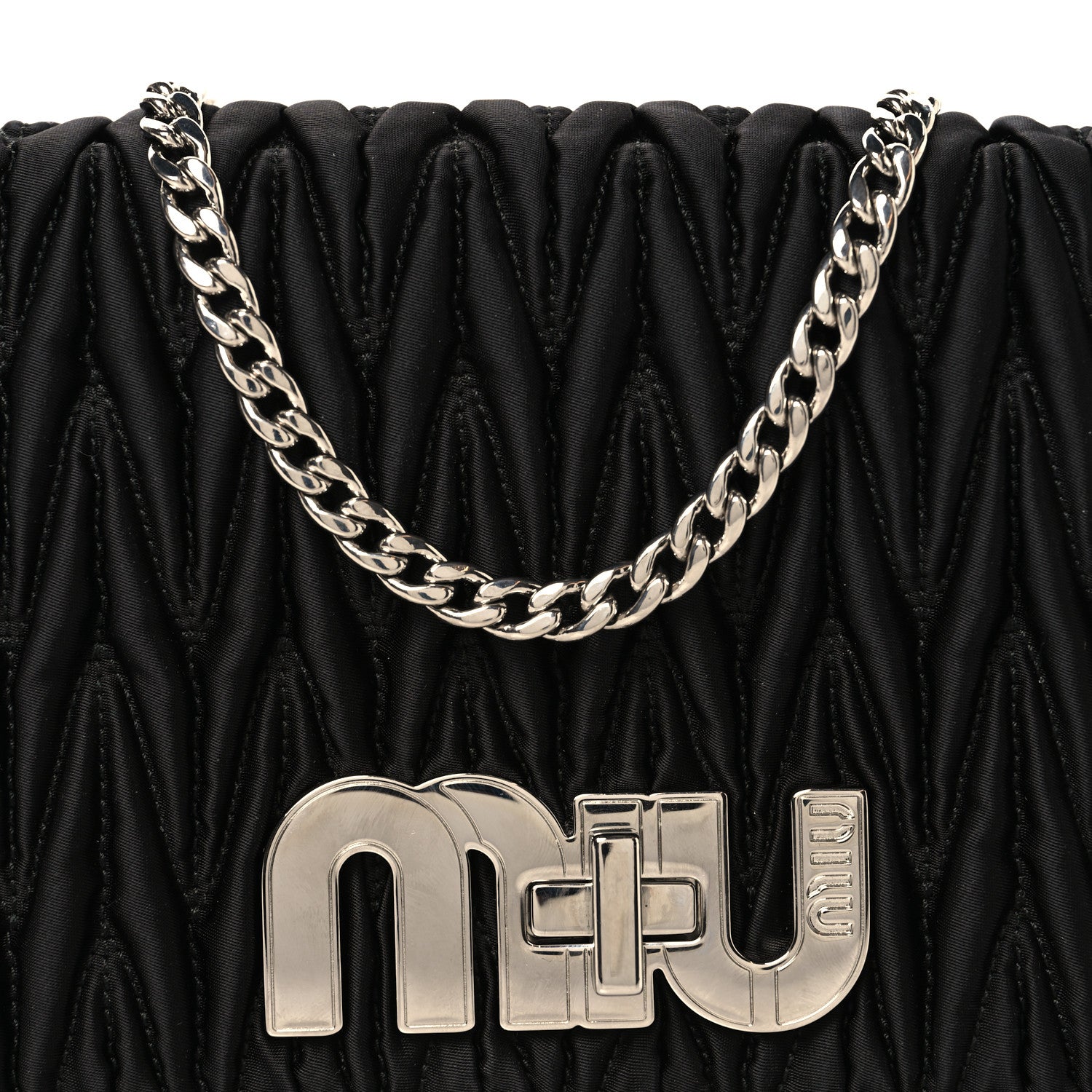 Miu Miu Tessuto Matelasse Delice Miu Logo Bag Black 8 of 11