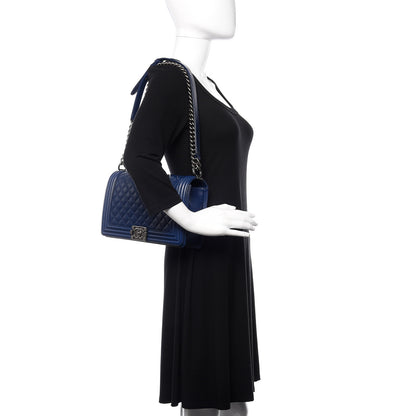 Chanel Lambskin Quilted New Medium Boy Flap Dark Blue 1 of 12