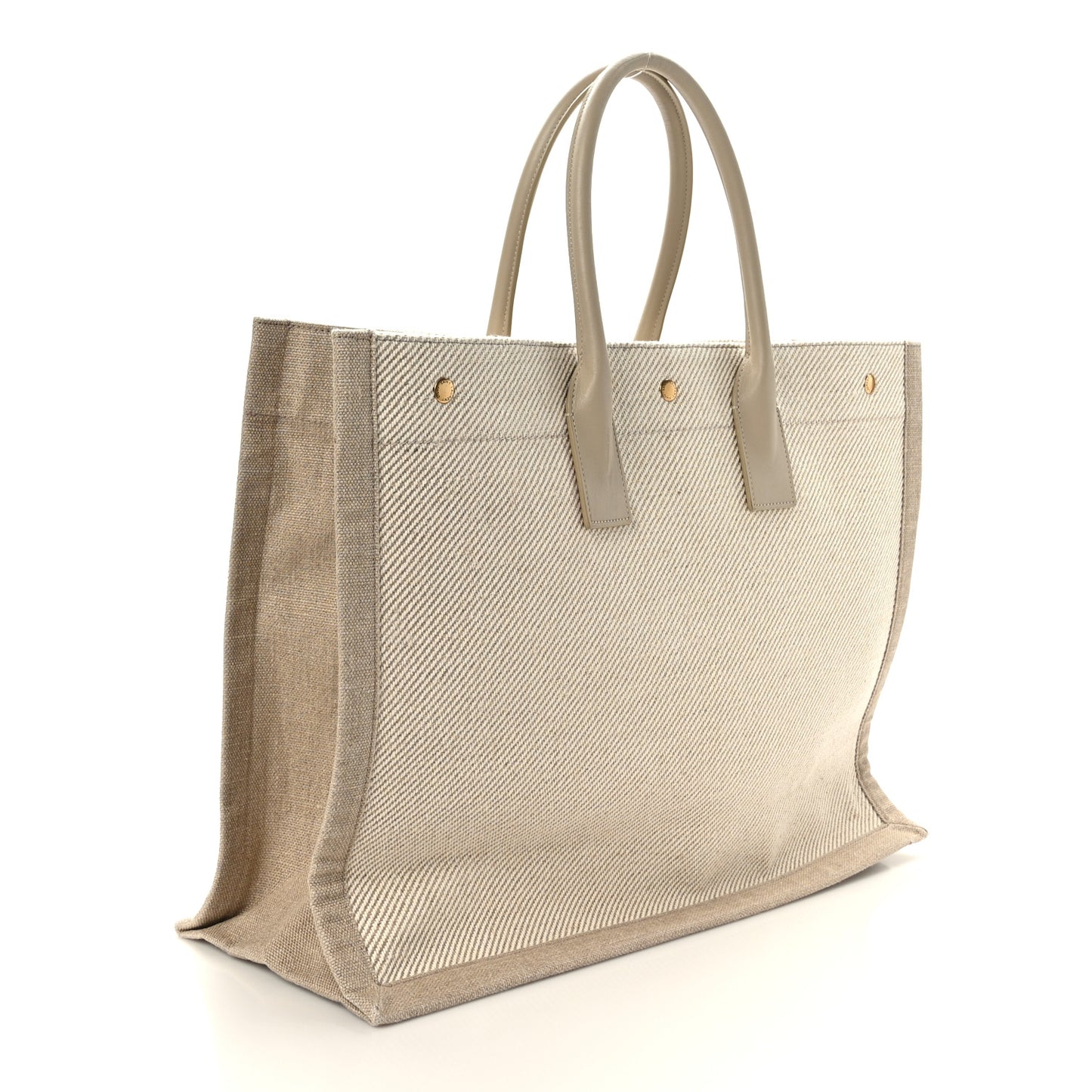 Linen Calfskin Rive Gauche Tote Beige Sea Salt