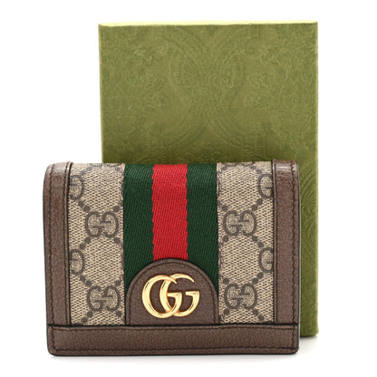 Gucci GG Supreme Monogram Web Ophidia Card Case Beige New Acero 8 of 8