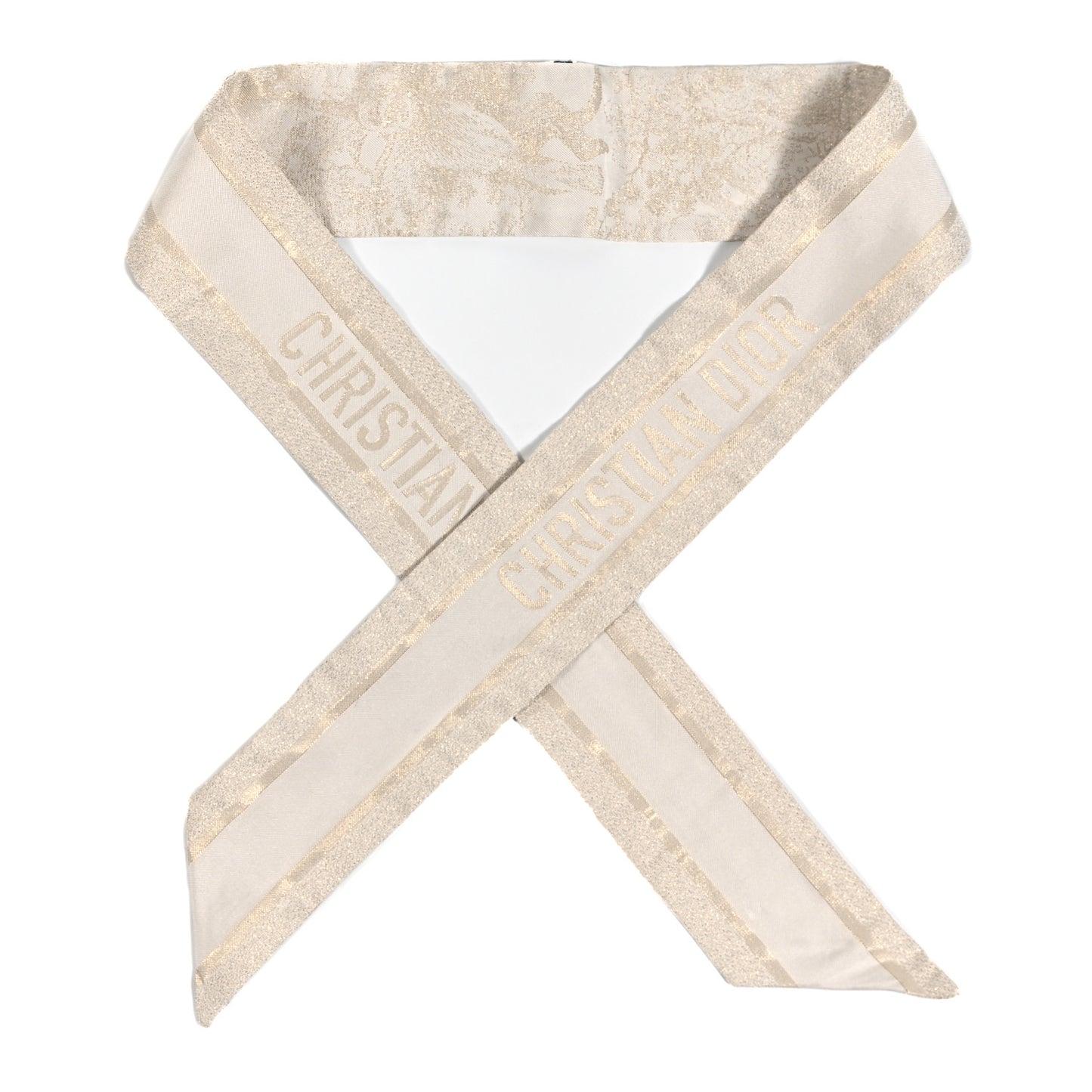 Silk Toile De Jouy Sauvage Mitzah Scarf Ecru Gold