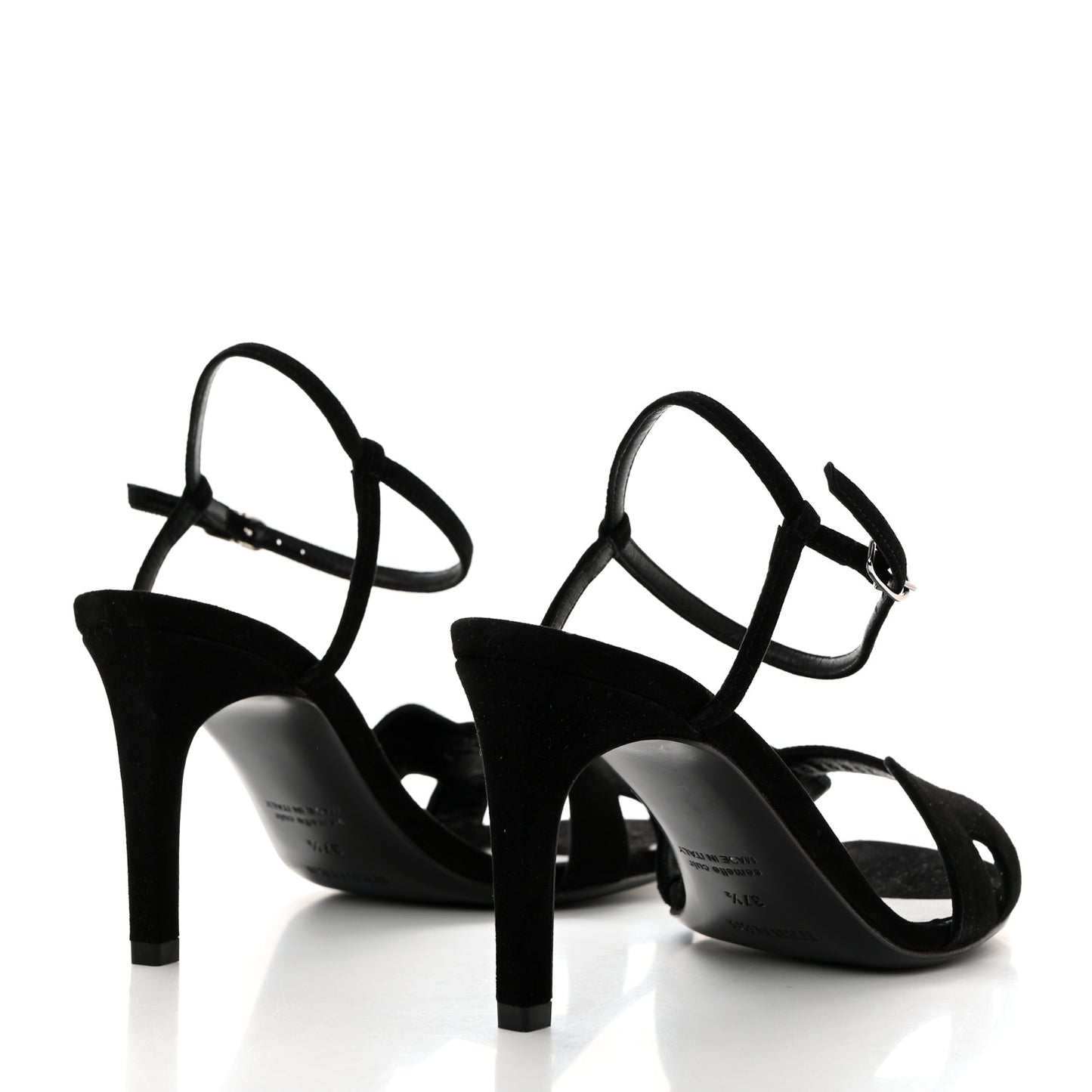 Suede Goatskin Heden 80 Sandals 37.5 Black