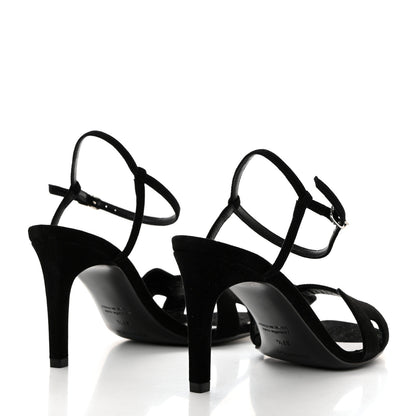 Hermes Suede Goatskin Heden 80 Sandals 37.5 Black 4 of 9