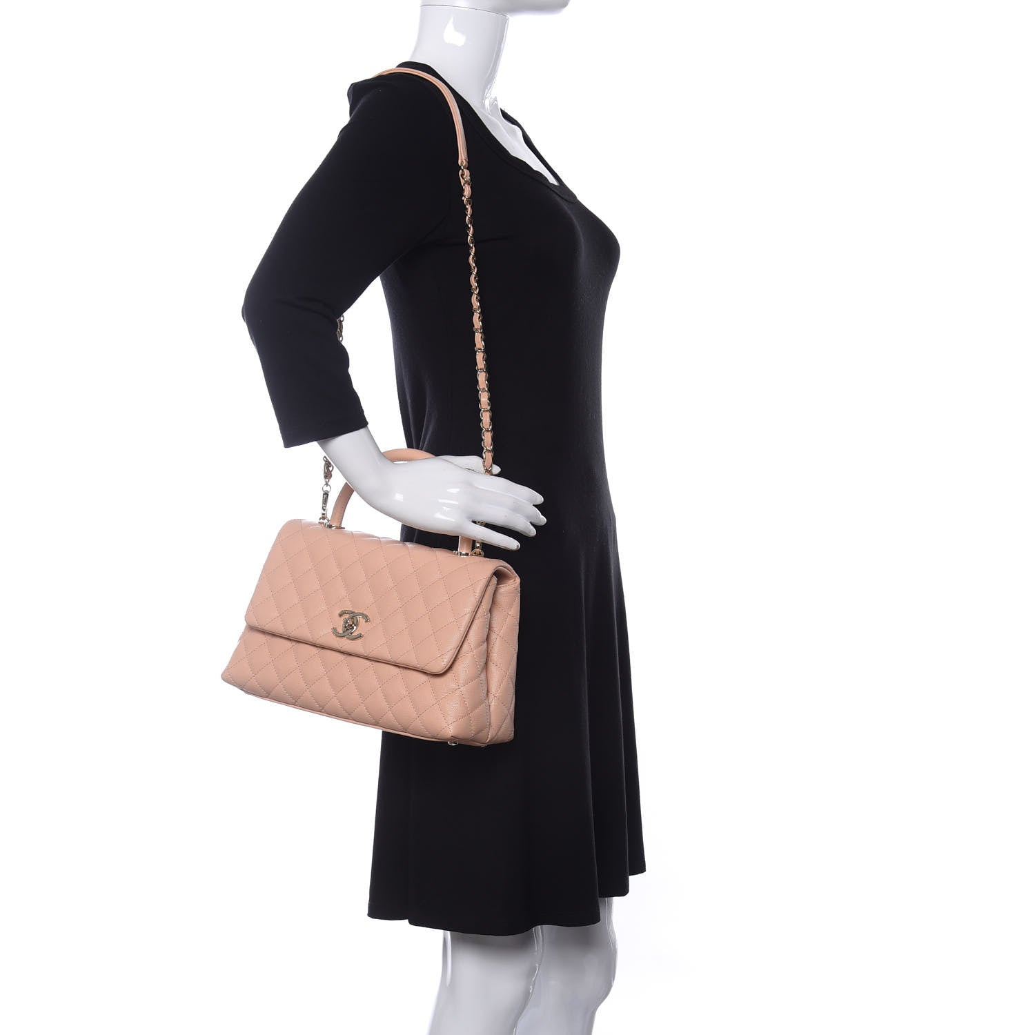 Chanel Caviar Quilted Small Coco Handle Flap Light Pink 2 of 11