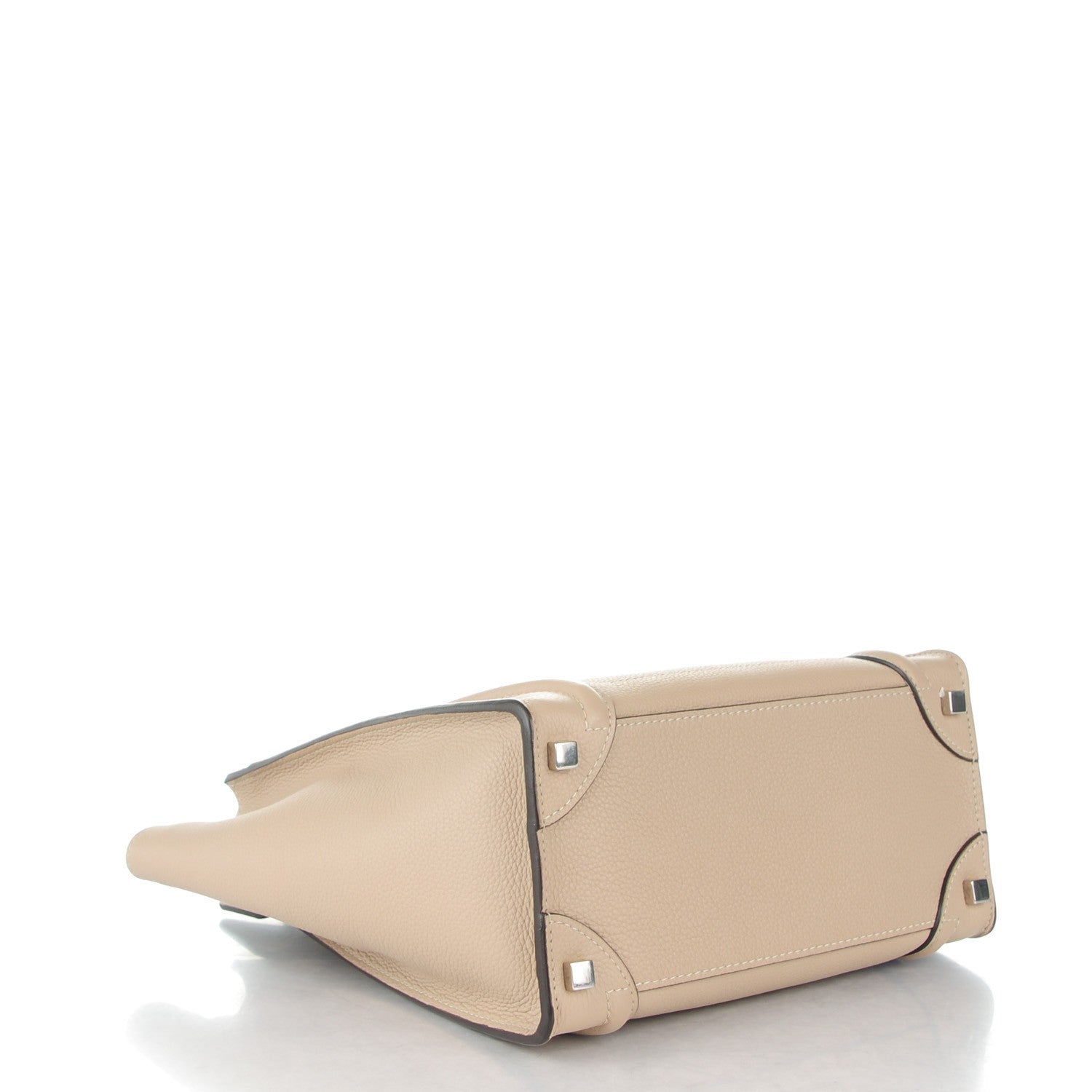 Celine Drummed Calfskin Micro Luggage Dune 4 of 8