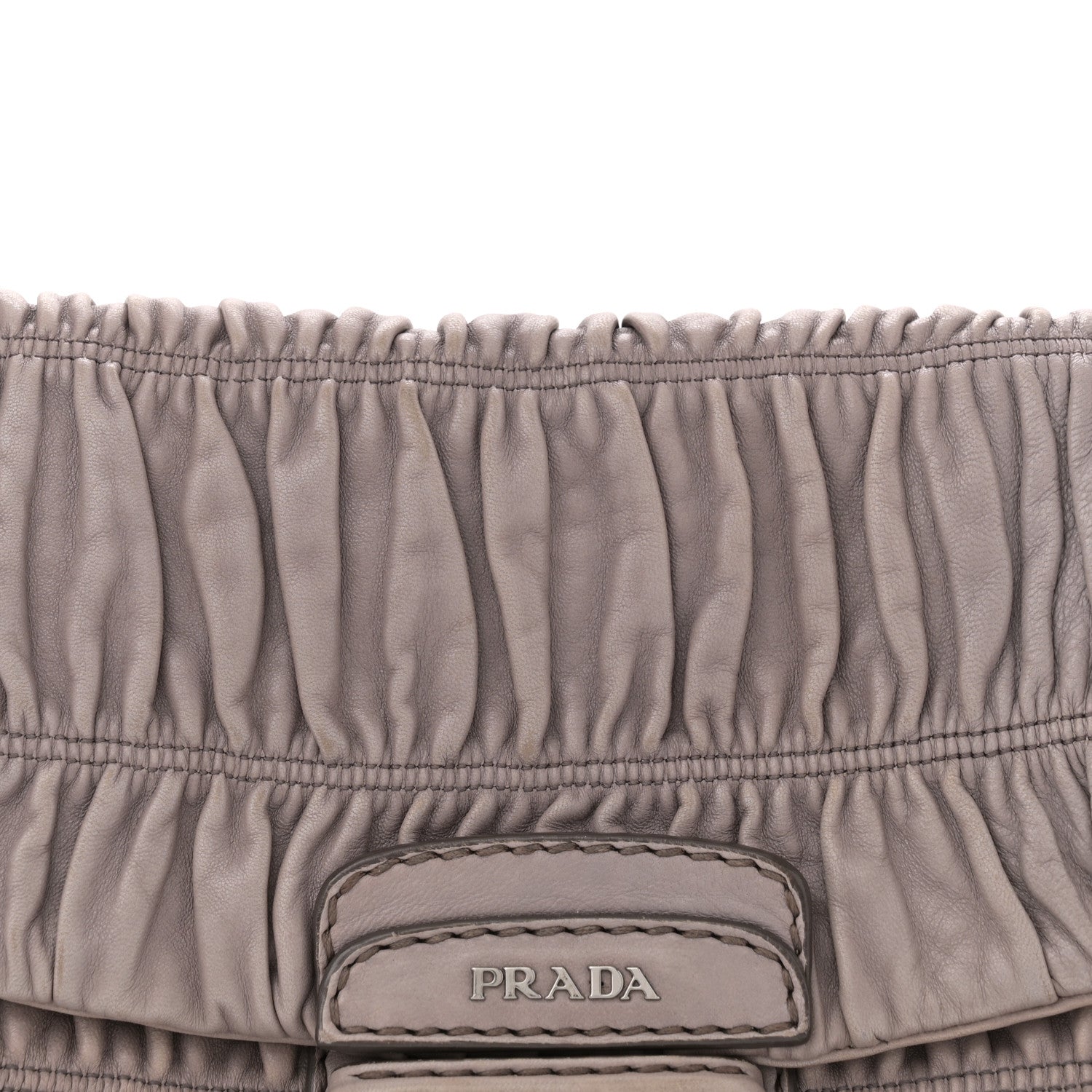Prada Nappa Gaufre Flap Chain Shoulder Bag Bambu 8 of 11