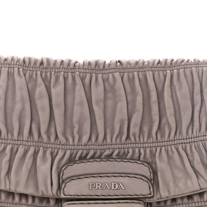 Prada Nappa Gaufre Flap Chain Shoulder Bag Bambu 8 of 11