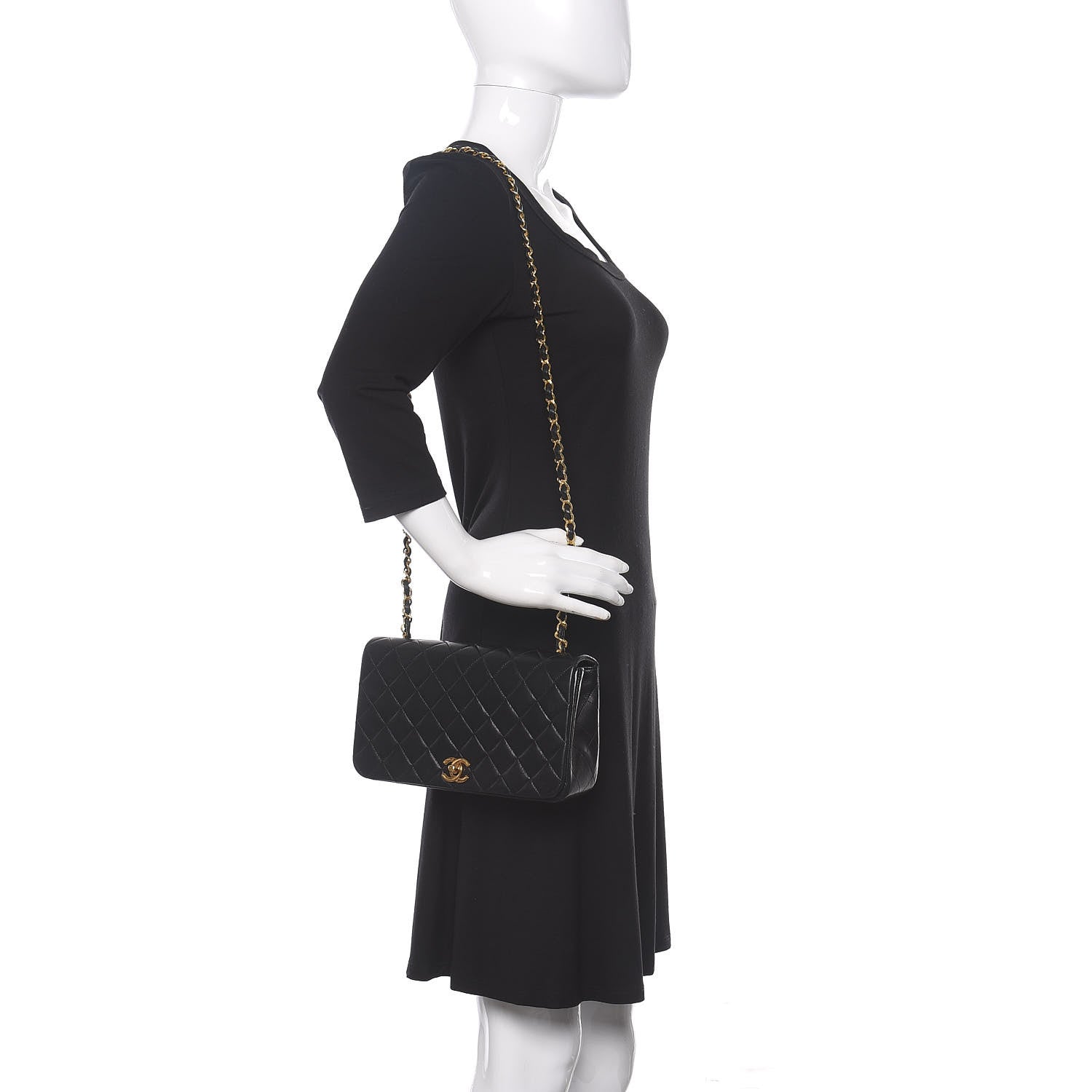 Chanel Lambskin Quilted Small Single Flap Bag Black 2 of 13