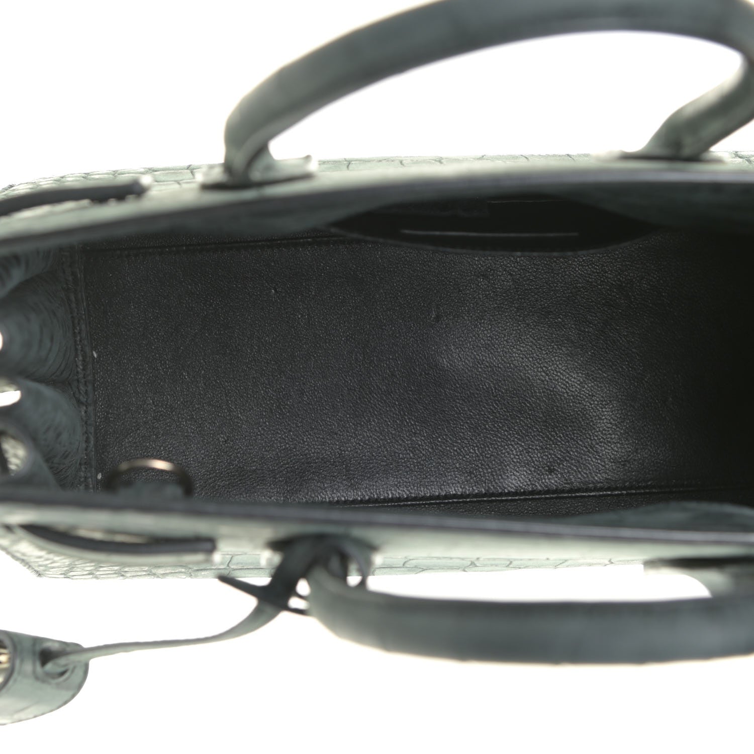 Saint Laurent Crocodile Embossed Nubuck Baby Sac De Jour Dark Anthracite 7 of 9