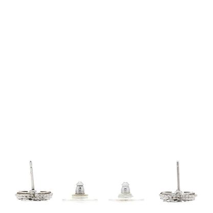 Chanel Crystal Mini CC Earrings Silver 3 of 5