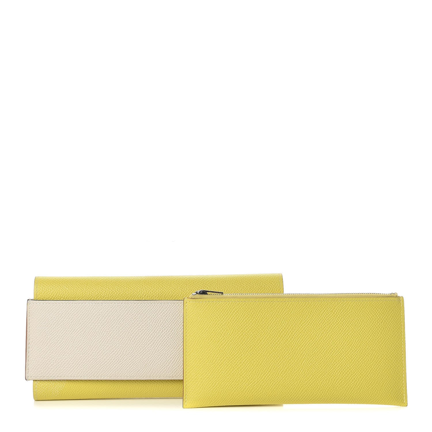 Hermes Epsom Passant Long Wallet Craie Lime 3 of 11
