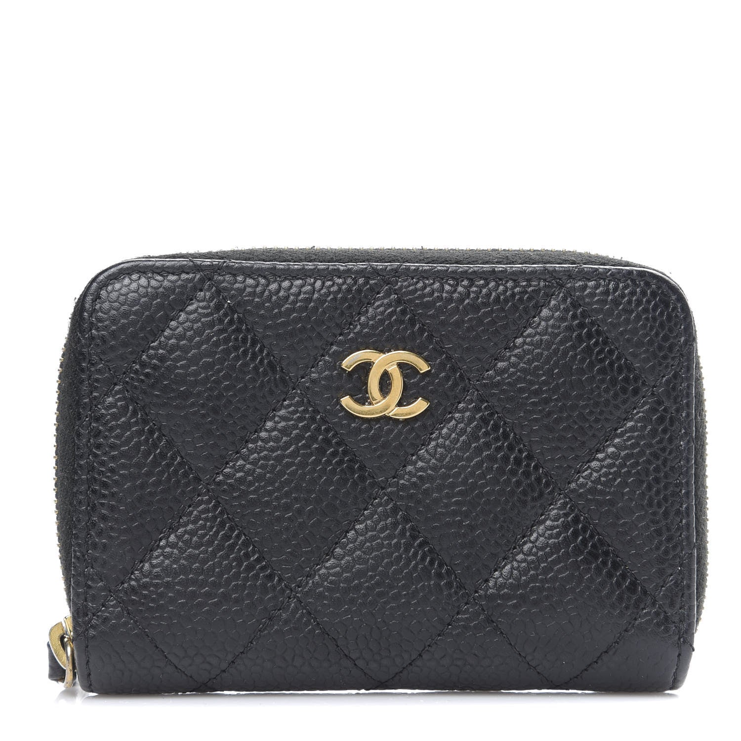 Chanel Caviar Quilted Zip Coin Purse Black 1 of 7