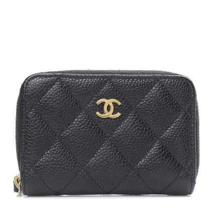 Chanel Caviar Quilted Zip Coin Purse Black 1 of 7