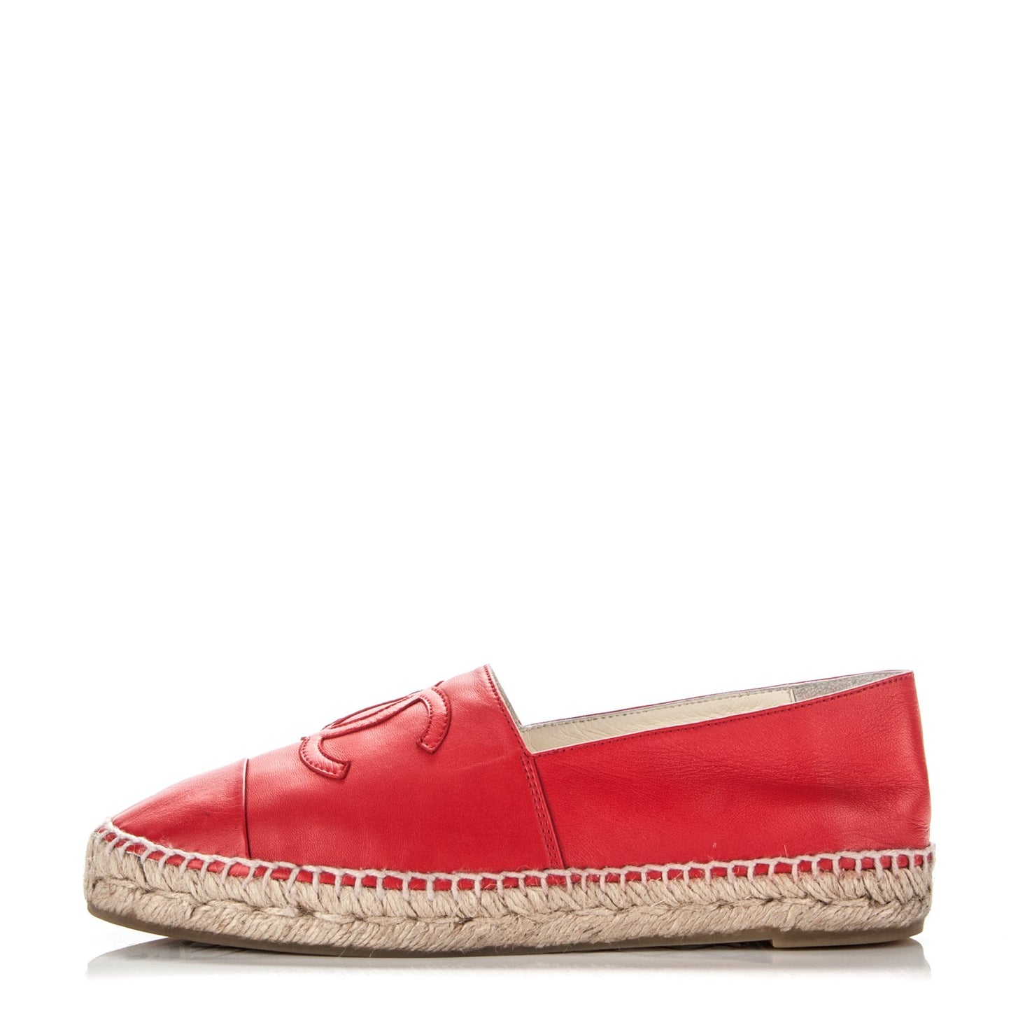 Lambskin CC Espadrilles 39 Red