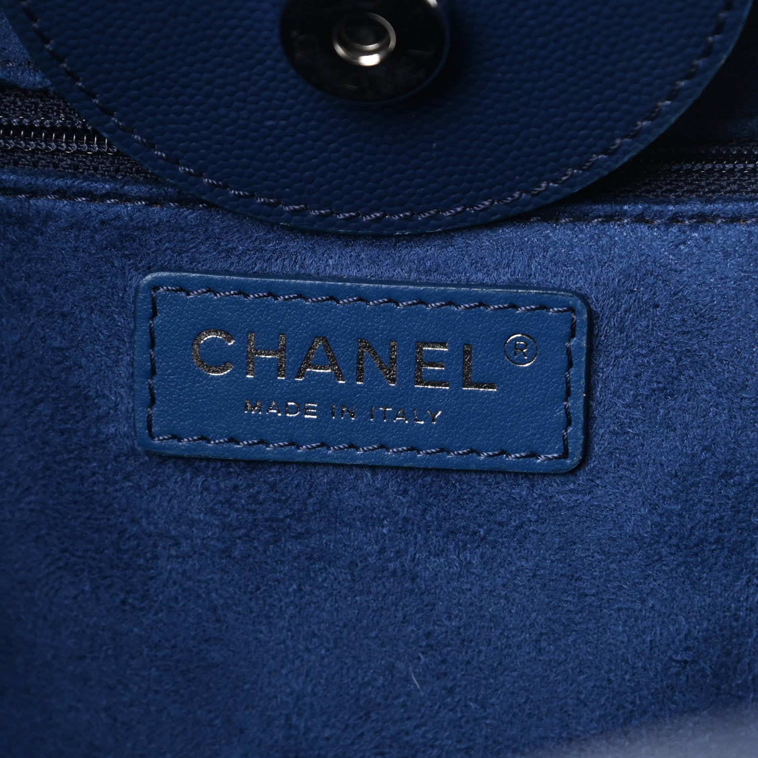 Chanel Caviar Small Studded Deauville Tote Navy 6 of 12