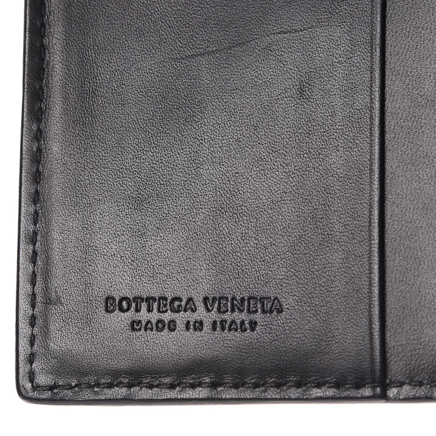 Nappa Intrecciato Chain Bi-Fold Wallet Nero Black