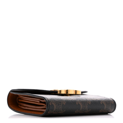 Celine Triomphe Canvas Small Triomphe Wallet Tan 4 of 8